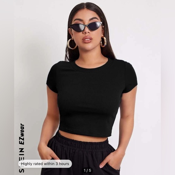 SHEIN Tops - Shein Black Crop Top